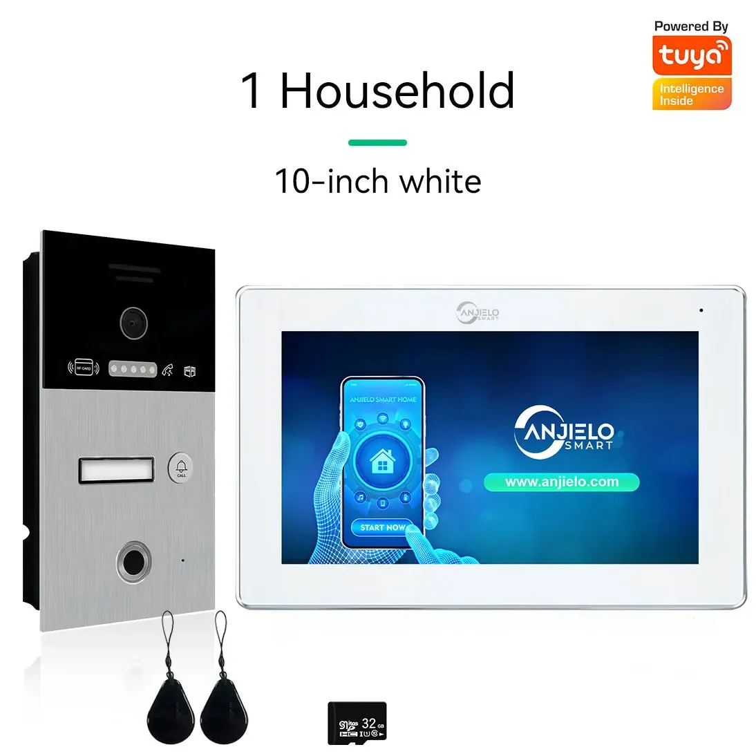 Anjielo smart video intercom 7/10 inch screen and 1080P 1/2/3 floor WIFI doorbell tuya home apartment video intercom equipment