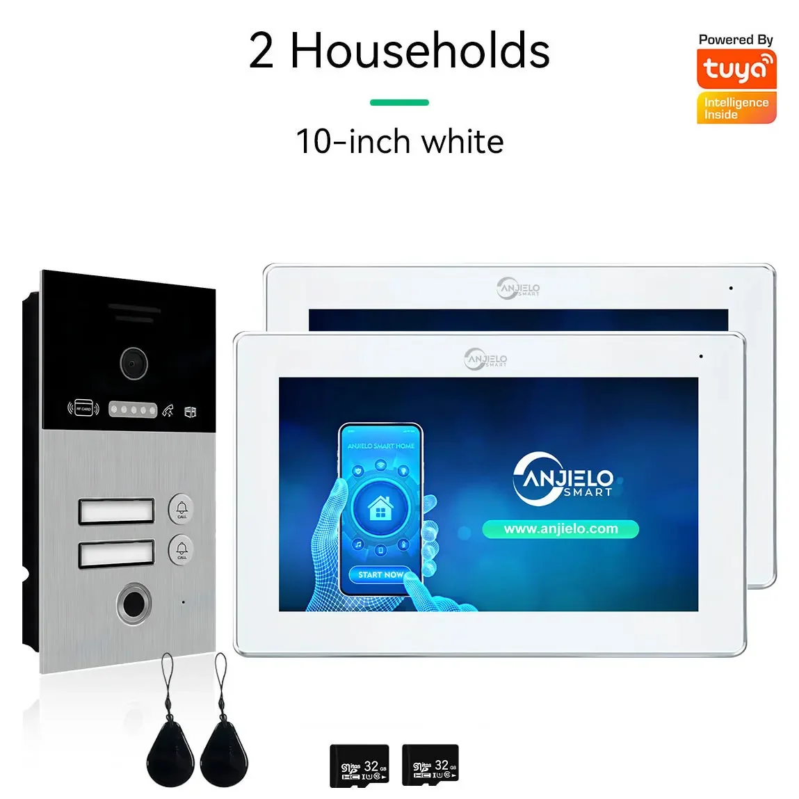Anjielo smart video intercom 7/10 inch screen and 1080P 1/2/3 floor WIFI doorbell tuya home apartment video intercom equipment