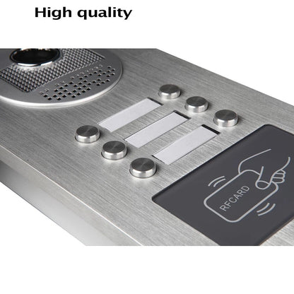 Anjielo Wired Home 7 Inch TFT Color Video Intercom Doorbell System RFID Camera Metal 700 TV Line with 2/3/4 Monitors Suitable for Multi-family Apartments