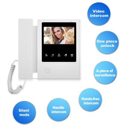Anjielo 4.3'' Home TFT Wired Video Intercom Doorbell System RFID Camera with 3 Monitor+Exit Button+ Electric Lock + Door Access System