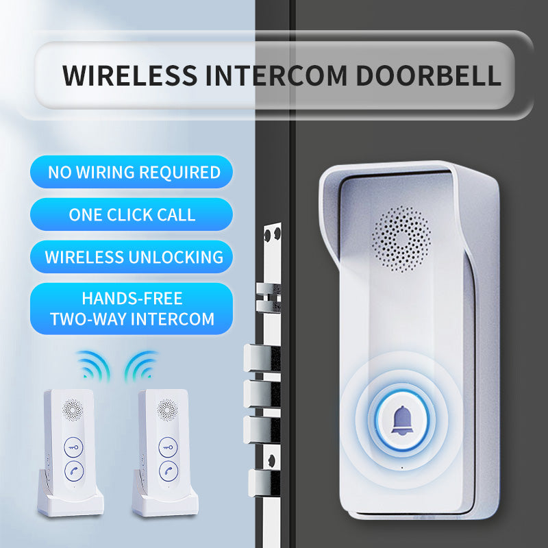 Anjielo Wireless intercom doorbell No wiring required Built-in wireless signal Two-way intercom One-touch remote unlocking