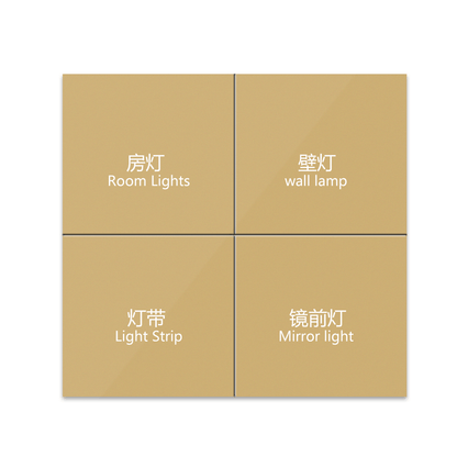 Anjielo Smart Switch for Home Automation Single Pole 4-Way Control ABS/PC Housing Support Zigbee and SmartLife 4-Button Touch Switch