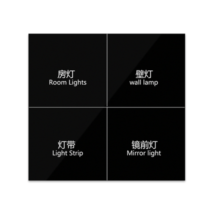Anjielo Smart Switch for Home Automation Single Pole 4-Way Control ABS/PC Housing Support Zigbee and SmartLife 4-Button Touch Switch