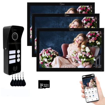 Anjielo Smart Tuya 7/10 Inch Video Smart Home Video 2 Doorbell System 1080P 160° Wired Doorbell Camera Touch Screen