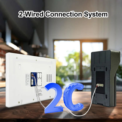Anjielo 1080P Camera Touch Screen Monitor with Password IC Card Unlock Tuya Smart IP Two-Line Doorbell Video Intercom System