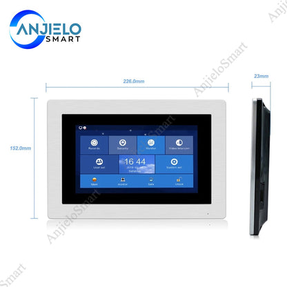 Anjielo Smart 1080P WiFi with 7 inch Touch Screen IP Video Doorbell Remote Unlock Password RFIC Card Access Control