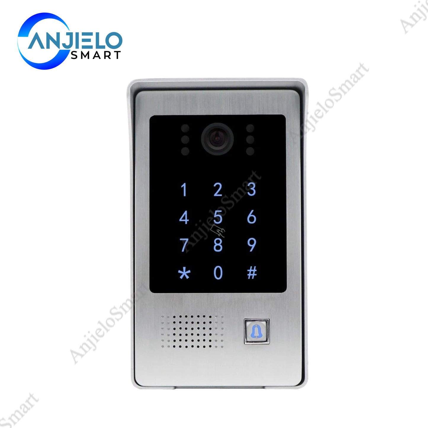 Anjielo Smart 1080P WiFi with 7 inch Touch Screen IP Video Doorbell Remote Unlock Password RFIC Card Access Control