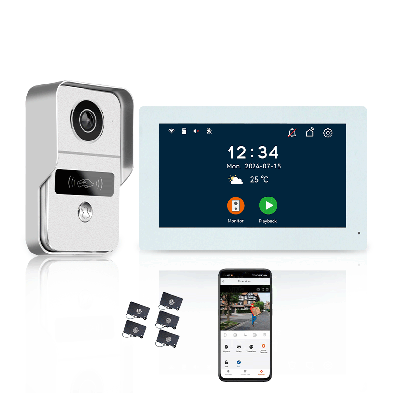 Anjielo Smart 10.1 Inch Touch Screen Video Doorbell Intercom System with Night Vision Camera and Two-Way Intercom