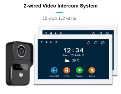Anjielo Smart 10.1 Inch Touch Screen Video Doorbell Intercom System with Night Vision Camera and Two-Way Intercom