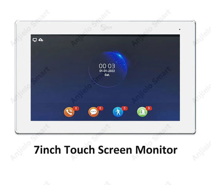 Anjielo Smart Tuya 7 Inch Wired Doorbell with Touch Screen Support IP Camera and Card Unlock