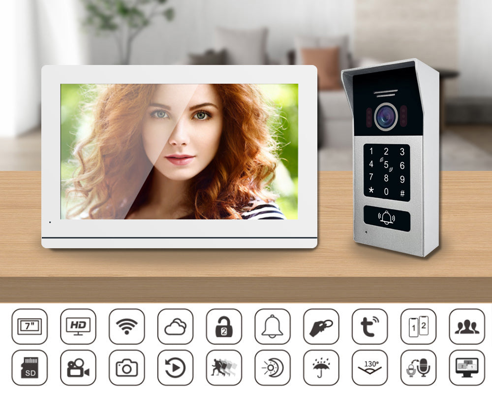 Anjielo Smart 7 Inch 2-Wire Video Intercom Camera Doorbell 1080P with Night Vision Motion Detection Home Security