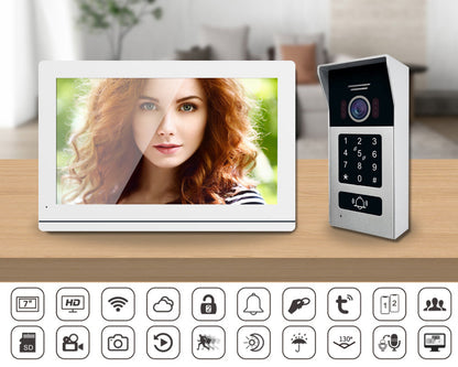 Anjielo Smart 7 Inch 2-Wire Video Intercom Camera Doorbell 1080P with Night Vision Motion Detection Home Security