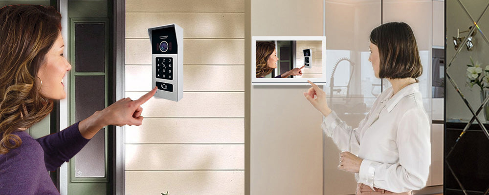 Anjielo Smart 7 Inch 2-Wire Video Intercom Camera Doorbell 1080P with Night Vision Motion Detection Home Security