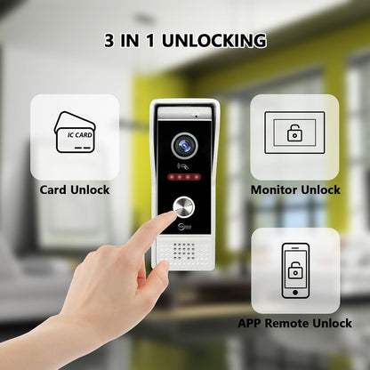 Anjielo 10 Inch Touch Screen 1080P Doorbell Camera Wired Video IC Unlock for Villa Home TUYA Video Intercom Door Phone Kit