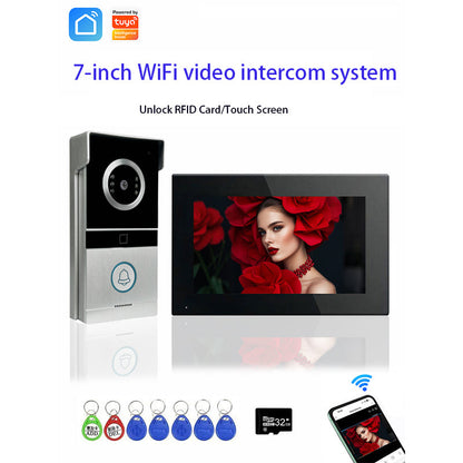 Anjielo Smart Video Intercom 7/10 inch 1080P WiFi Video Door Phone with RFID Unlock IR Night Vision and Two-way