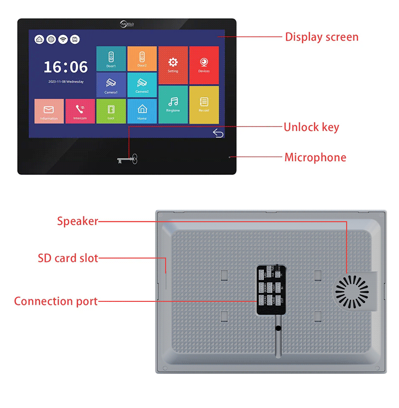 Anjielo 7-inch video doorbell intercom system villa waterproof access control intercom