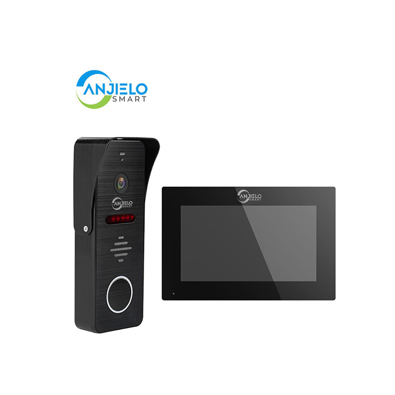 Anjielo Tuya Wifi Intercom Tuya Smart Home Wired Video Doorbell System 1080P Touch Screen 148° Doorbell Camera with Night Vision