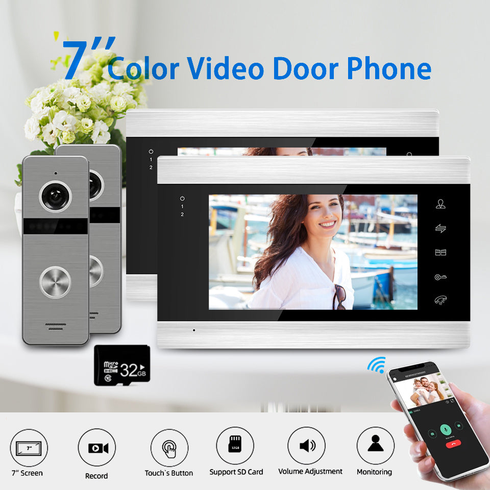 Anjielo 7-inch Tuya video intercom doorbell 1080P night vision WiFi wired video intercom suitable for home security system