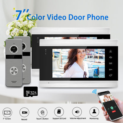 Anjielo 7-inch Tuya video intercom doorbell 1080P night vision WiFi wired video intercom suitable for home security system