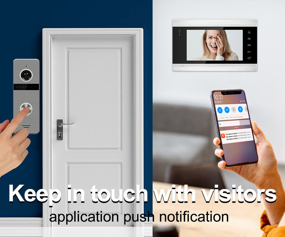 Anjielo 7-inch Tuya video intercom doorbell 1080P night vision WiFi wired video intercom suitable for home security system