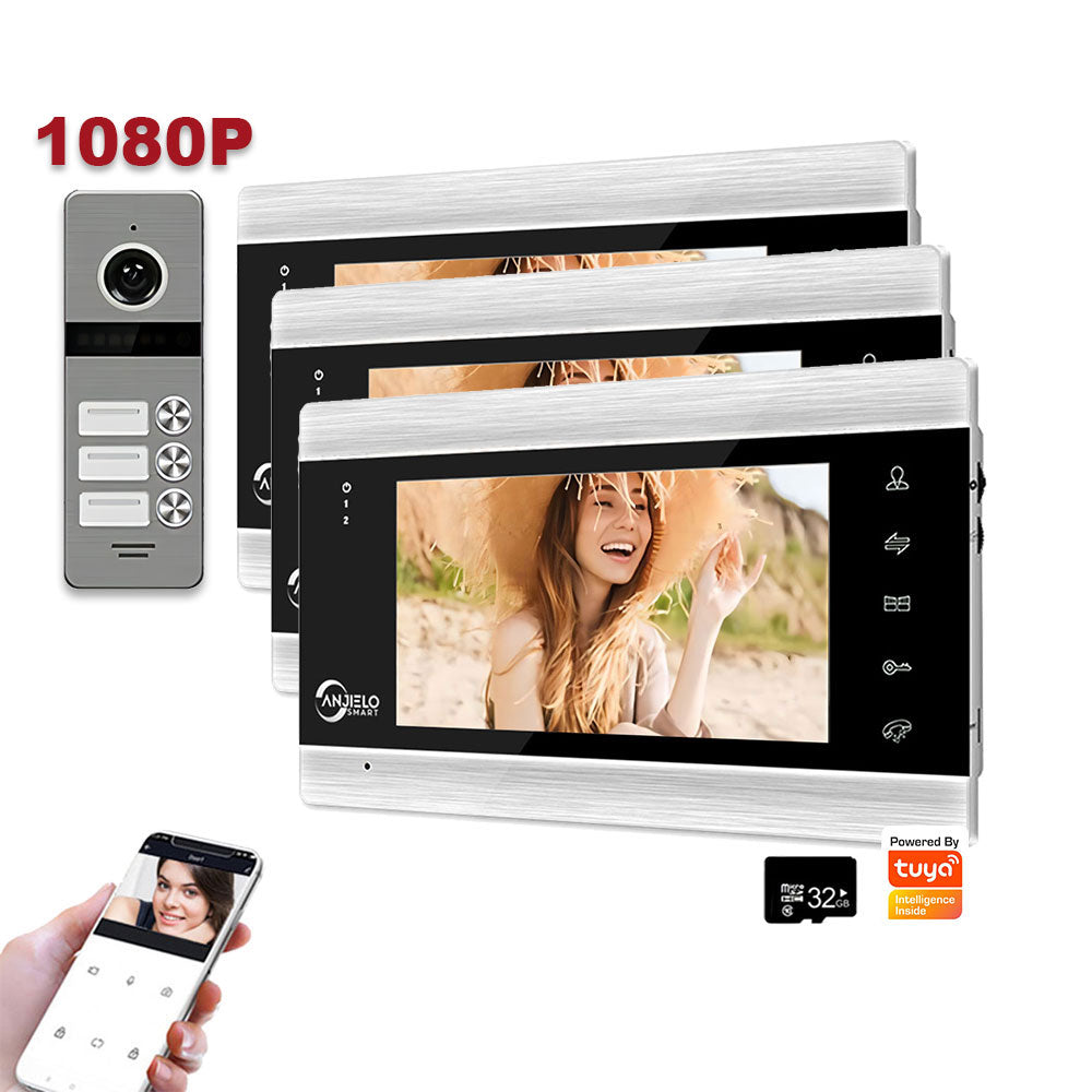 Anjielo 7-inch Tuya video intercom doorbell 1080P night vision WiFi wired video intercom suitable for home security system