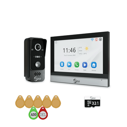 Anjielo Equipped with 1080P Wired Doorbell Protect Home Security CCTV for Security System Video Intercom Kit