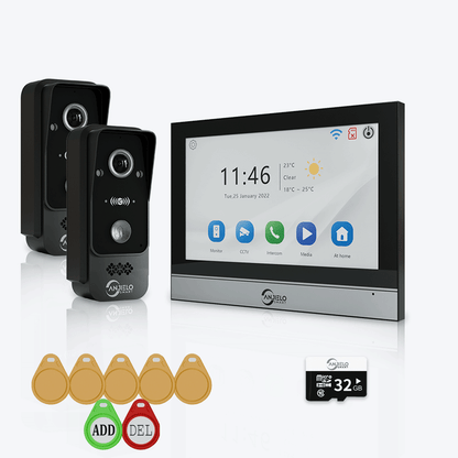 Anjielo Equipped with 1080P Wired Doorbell Protect Home Security CCTV for Security System Video Intercom Kit