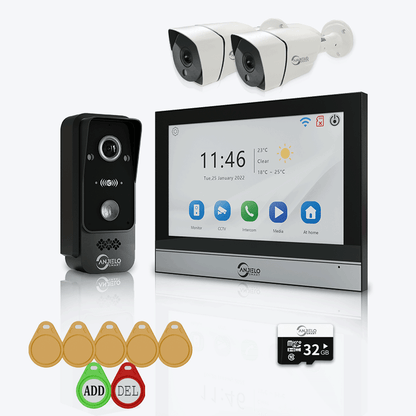 Anjielo Equipped with 1080P Wired Doorbell Protect Home Security CCTV for Security System Video Intercom Kit