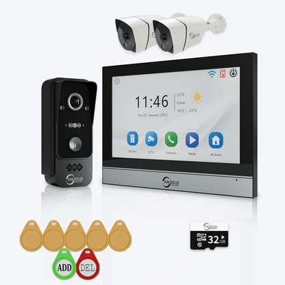 Anjielo Equipped with 1080P Wired Doorbell Protect Home Security CCTV for Security System Video Intercom Kit