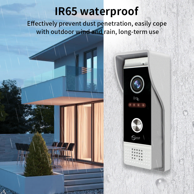 Anjielo Smart Home 10 Inch Touch Button Motion Detection Night Vision Doorbell Two-Way Intercom Video Intercom for Villas and Houses