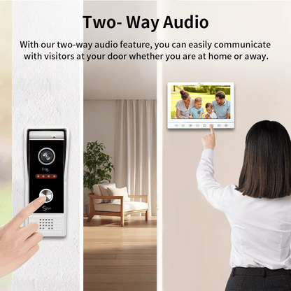 Anjielo Smart Home 10 Inch Touch Button Motion Detection Night Vision Doorbell Two-Way Intercom Video Intercom for Villas and Houses