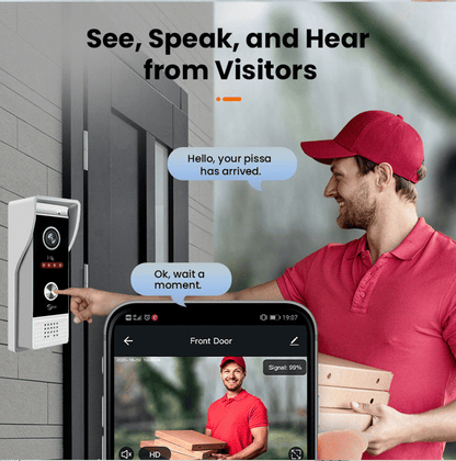 Anjielo Smart Home 10 Inch Touch Button Motion Detection Night Vision Doorbell Two-Way Intercom Video Intercom for Villas and Houses