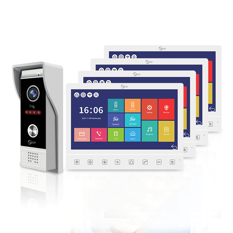 Anjielo Smart Home 10 Inch Touch Button Motion Detection Night Vision Doorbell Two-Way Intercom Video Intercom for Villas and Houses