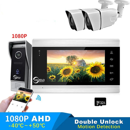 Anjielo tuya 7-inch video doorbell smart intercom with Wifi camera for smart home apartment two-way intercom night vision