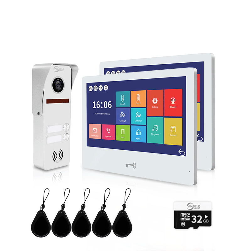 Anjielo Smart Wireless WiFi Video Doorbell Intercom System - HD 1080p Camera with Touchscreen Display for Apartments