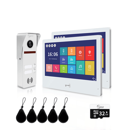 Anjielo Smart Wireless WiFi Video Doorbell Intercom System - HD 1080p Camera with Touchscreen Display for Apartments