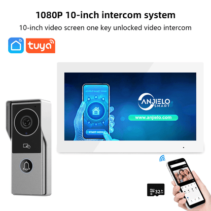 ANJIELO SMART FHD1080P Video Intercom Doorbell Touch Screen with Wired Doorbell 1080P 140° Video Intercom