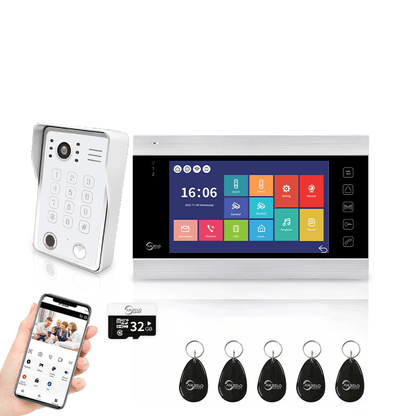 Anjielo Smart 7 inch Touch Screen Wifi Video Doorbell 1080p Resolution App Phone Control Remote Lock for Android and iOS Devices