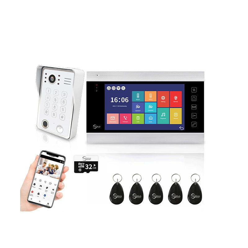 Anjielo Smart 7 inch Touch Screen Wifi Video Doorbell 1080p Resolution App Phone Control Remote Lock for Android and iOS Devices