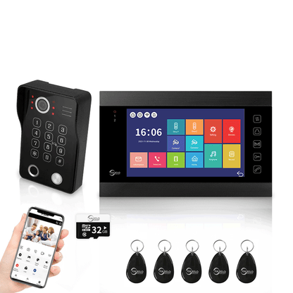 Anjielo Smart 7 inch Touch Screen Wifi Video Doorbell 1080p Resolution App Phone Control Remote Lock for Android and iOS Devices