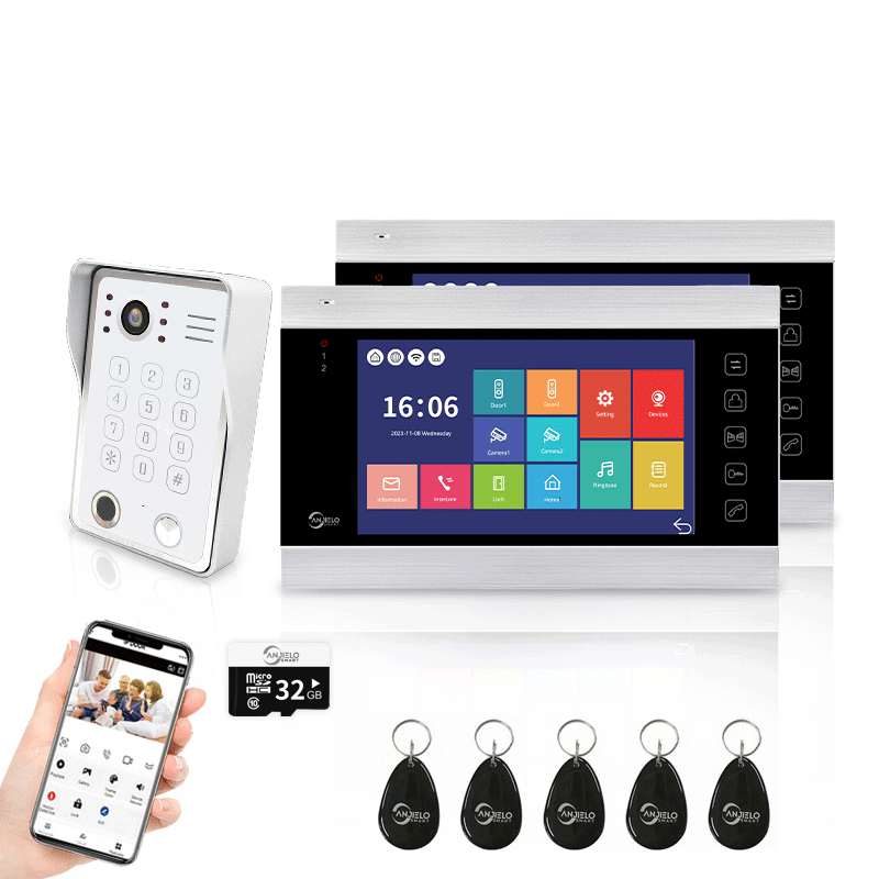Anjielo Smart 7 inch Touch Screen Wifi Video Doorbell 1080p Resolution App Phone Control Remote Lock for Android and iOS Devices