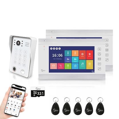 Anjielo Smart 7 inch Touch Screen Wifi Video Doorbell 1080p Resolution App Phone Control Remote Lock for Android and iOS Devices