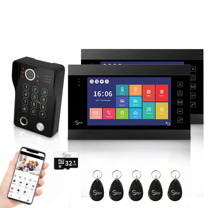 Anjielo Smart 7 inch Touch Screen Wifi Video Doorbell 1080p Resolution App Phone Control Remote Lock for Android and iOS Devices