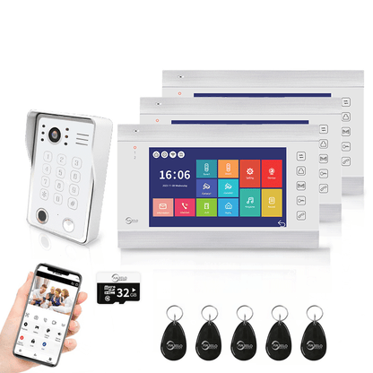 Anjielo Smart 7 inch Touch Screen Wifi Video Doorbell 1080p Resolution App Phone Control Remote Lock for Android and iOS Devices