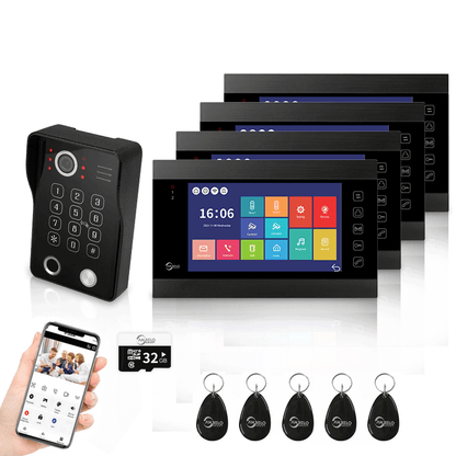 Anjielo Smart 7 inch Touch Screen Wifi Video Doorbell 1080p Resolution App Phone Control Remote Lock for Android and iOS Devices