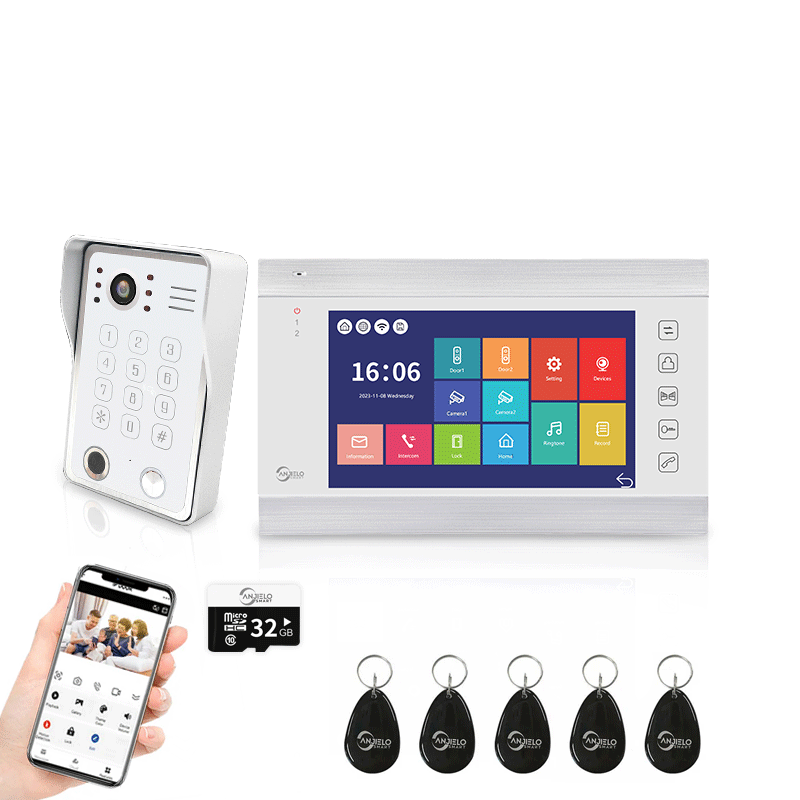 Anjielo Smart 7 inch Touch Screen Wifi Video Doorbell 1080p Resolution App Phone Control Remote Lock for Android and iOS Devices