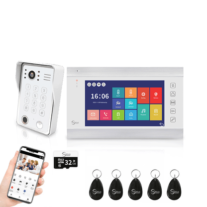 Anjielo Smart 7 inch Touch Screen Wifi Video Doorbell 1080p Resolution App Phone Control Remote Lock for Android and iOS Devices