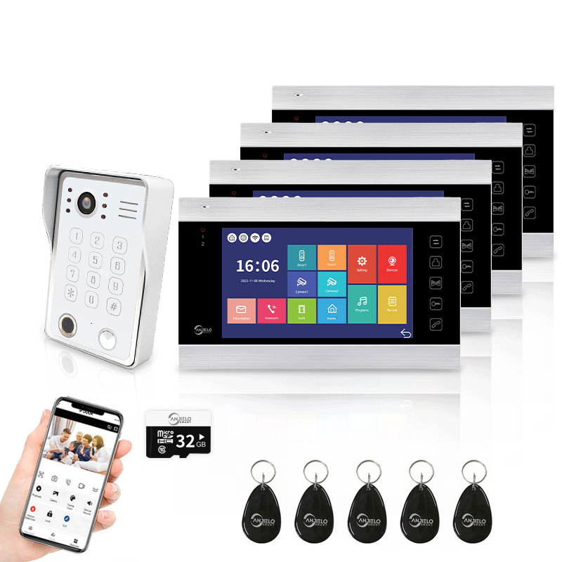 Anjielo Smart 7 inch Touch Screen Wifi Video Doorbell 1080p Resolution App Phone Control Remote Lock for Android and iOS Devices