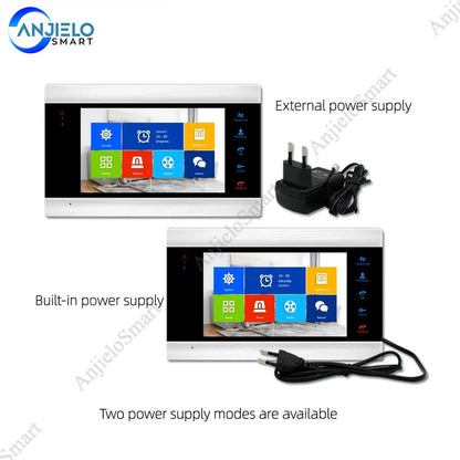 Anjielo Smart 1080P 7 Inch WiFi with Waterproof AHD Doorbell Camera Support Remote Unlock IP Video Doorbell Intercom System
