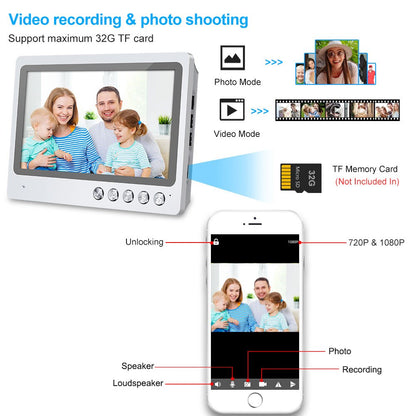 Anjielo 9 Inch WiFi Video Intercom System Video Doorbell with Night Vision Motion Detection